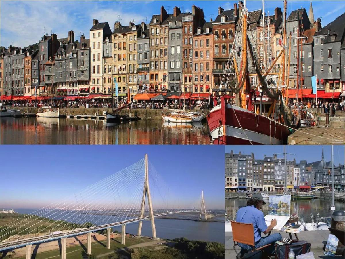 إكوموفيل Le Fleur"H"On 11 D'Honfleur, T2 En Residence Avec Piscine, Wifi Et Parking Gratuits المظهر الخارجي الصورة